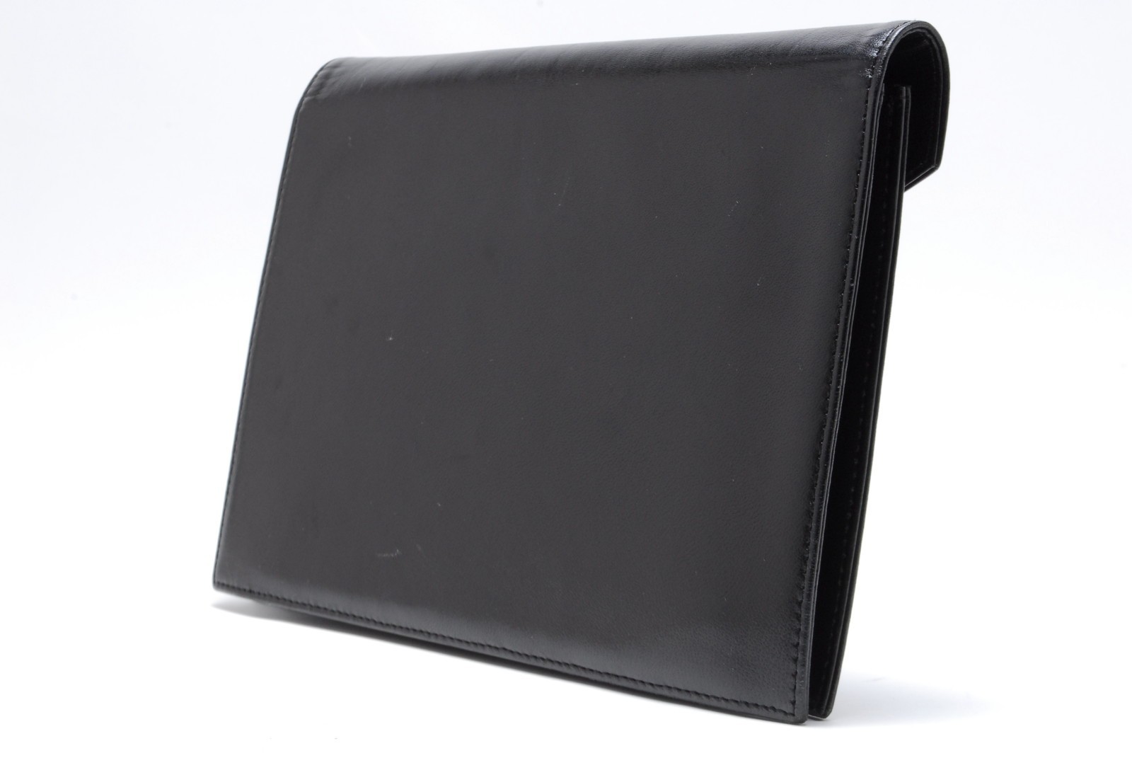 Yves Saint Laurent YSL pochette s borsa nastro pelle nera