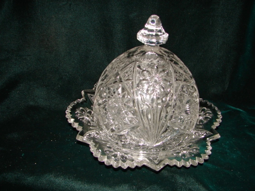 Antique Imperial Butter Dish with Lid Four Seventy Four Pattern