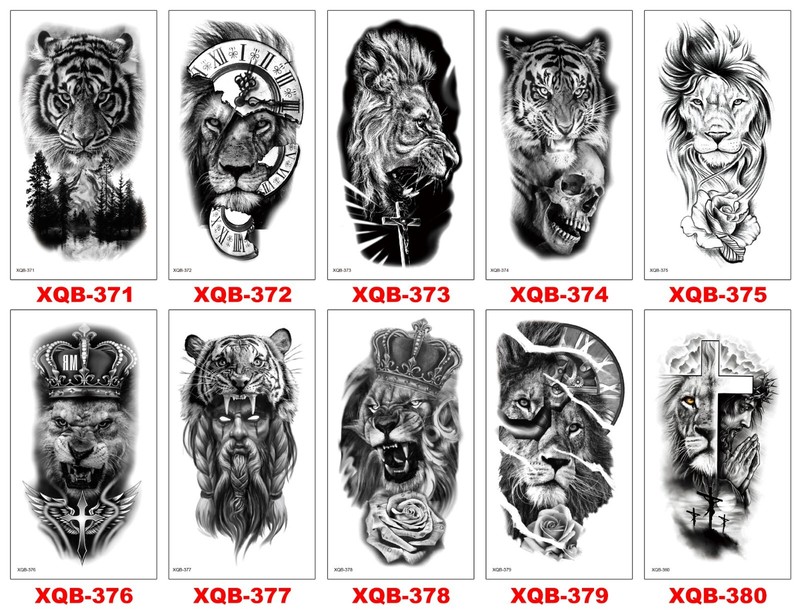 8 X Temporary Tattoos Body Arm Tattoo Sticker Half Sleeve Fake Waterproof US 