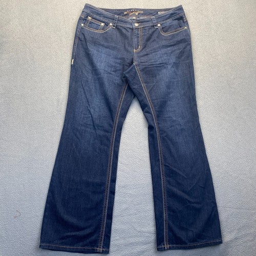 Melissa McCarthy Seven7 Classic Damen Bootcut Jeans 18W Dark Wash Blau Stretch