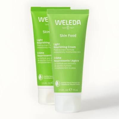 New 2X Weleda Skin Food LIGHT Nourishing Cream 2.5 fl oz/75ml (Pack 2) Exp 03/27