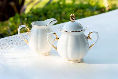 Grace Teaware Spider Web White Gold Scallop 11-Piece Tea Set - Picture 4 of 4