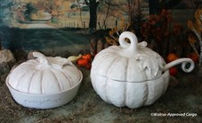 MIKASA COUNTRYSIDE HARVEST PUMPKIN SERVEWARE - PIE DISH OR SOUP TUREEN W/ LADLE