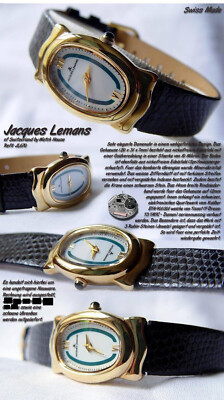 Ladies Watch 10 Micron Gold Plated Oval Swiss Made JL-670 Leather Strap