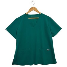Figs Scrub Top Womens Large Green Casma V Neck Technical Collection FW1100