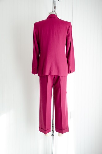 vtg Austin Reed magenta pink wool gabardine pants suit pantsuit - Picture 7 of 7
