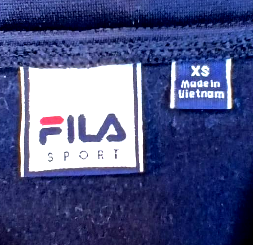 Giacca donna Fila Sport in pile e zip trapuntata nero fucsia taglia XS #1162