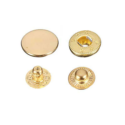 Druckknöpfe Knöpfe Kleidung 12,5mm Metall 250 Stück gold Snaps Button 