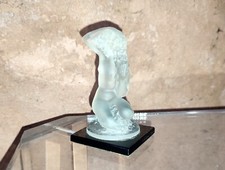 Crystal Statuette Nude Woman Floral Lalique Press Paper Signed Lalique France