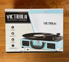 Victrola Portable 3-Speed Bluetooth Suitcase Turntable Record Player W/ Speakers