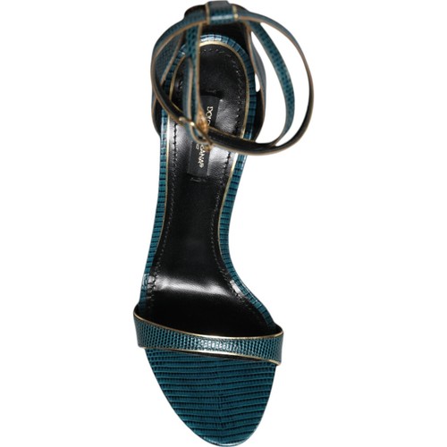 DOLCE & GABBANA Shoes Green Leather Stiletto Heels Sandals EU38 / US7.5 900usd - Picture 6 of 9