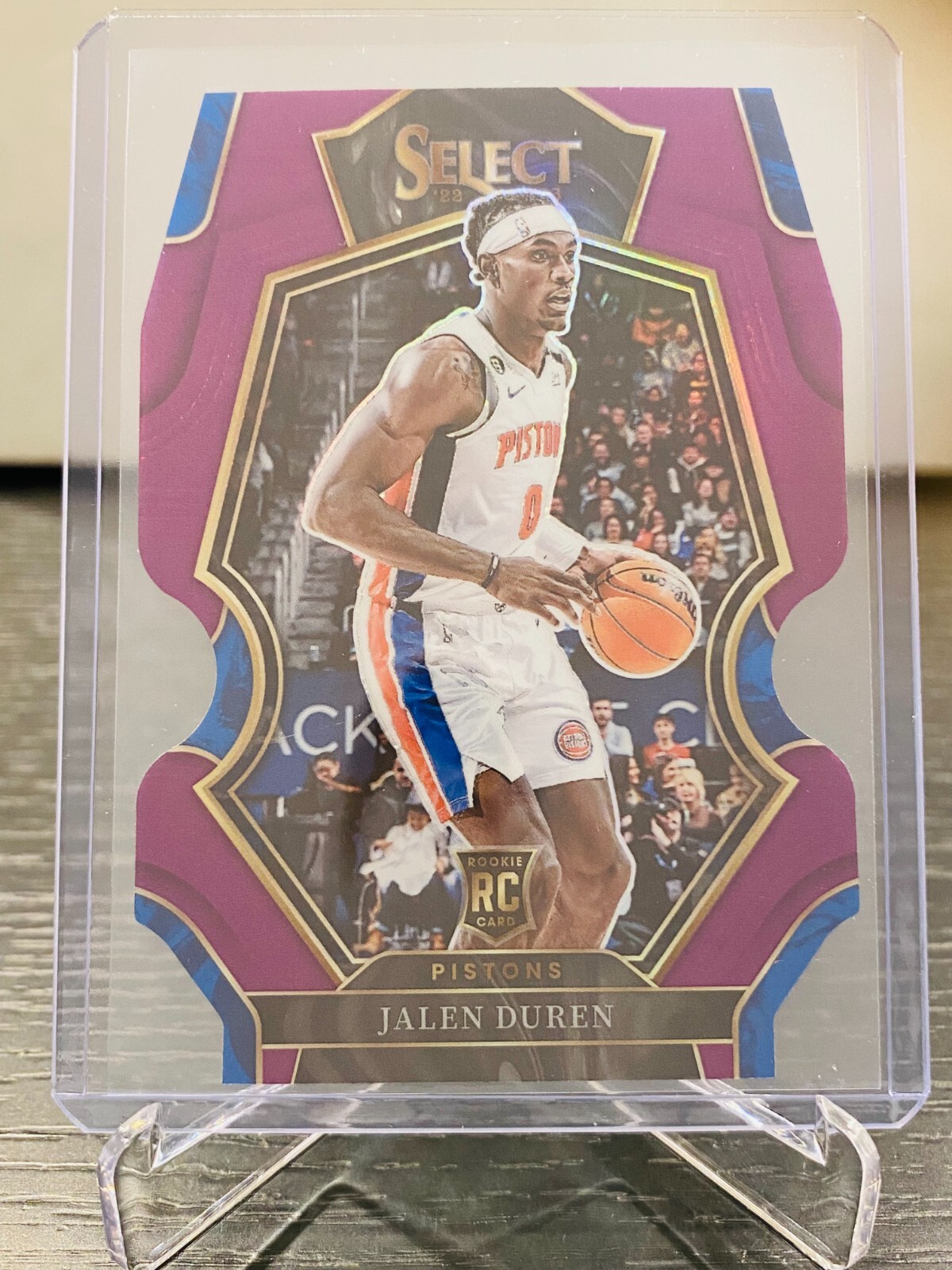 2022-23 Select Jalen Duren Rookie RC Premier Level Purple Prizm Die Cut 9/99 SSP