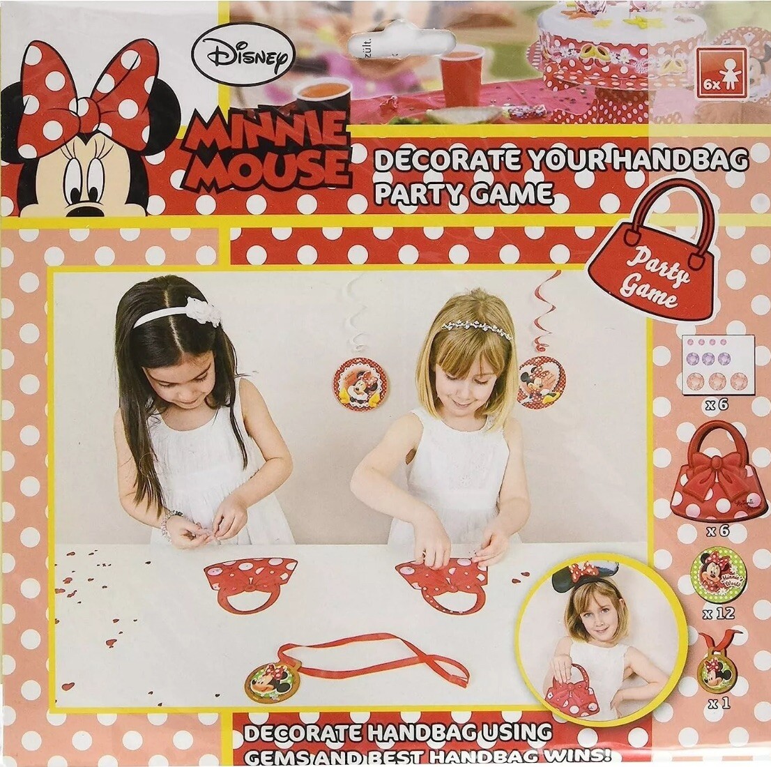 Disney Junior Amscan Minnie Mouse Decorate Your Handbag Party Game