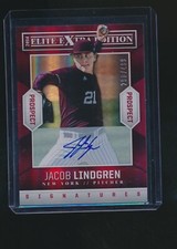 JACOB LINDGREN 2014 PANINI ELITE XTRA EDITION RED RC AUTO 290/499 #35