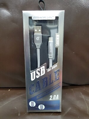 SOMOSTEL Charge Light 1000mm 2.0A Type C USB Fast Charging Data Cable SILVER