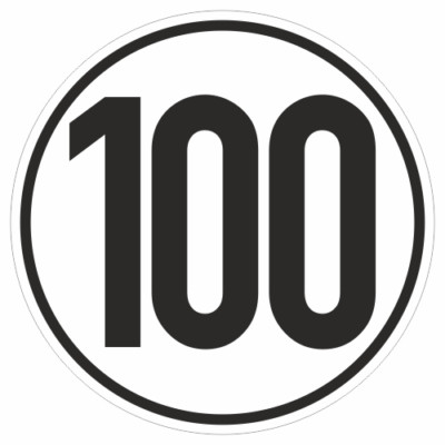 100 km/h nach §58 StVZO  Ø20cm Aufkleber Schild Auto Wohnwagen Anhänger 1874