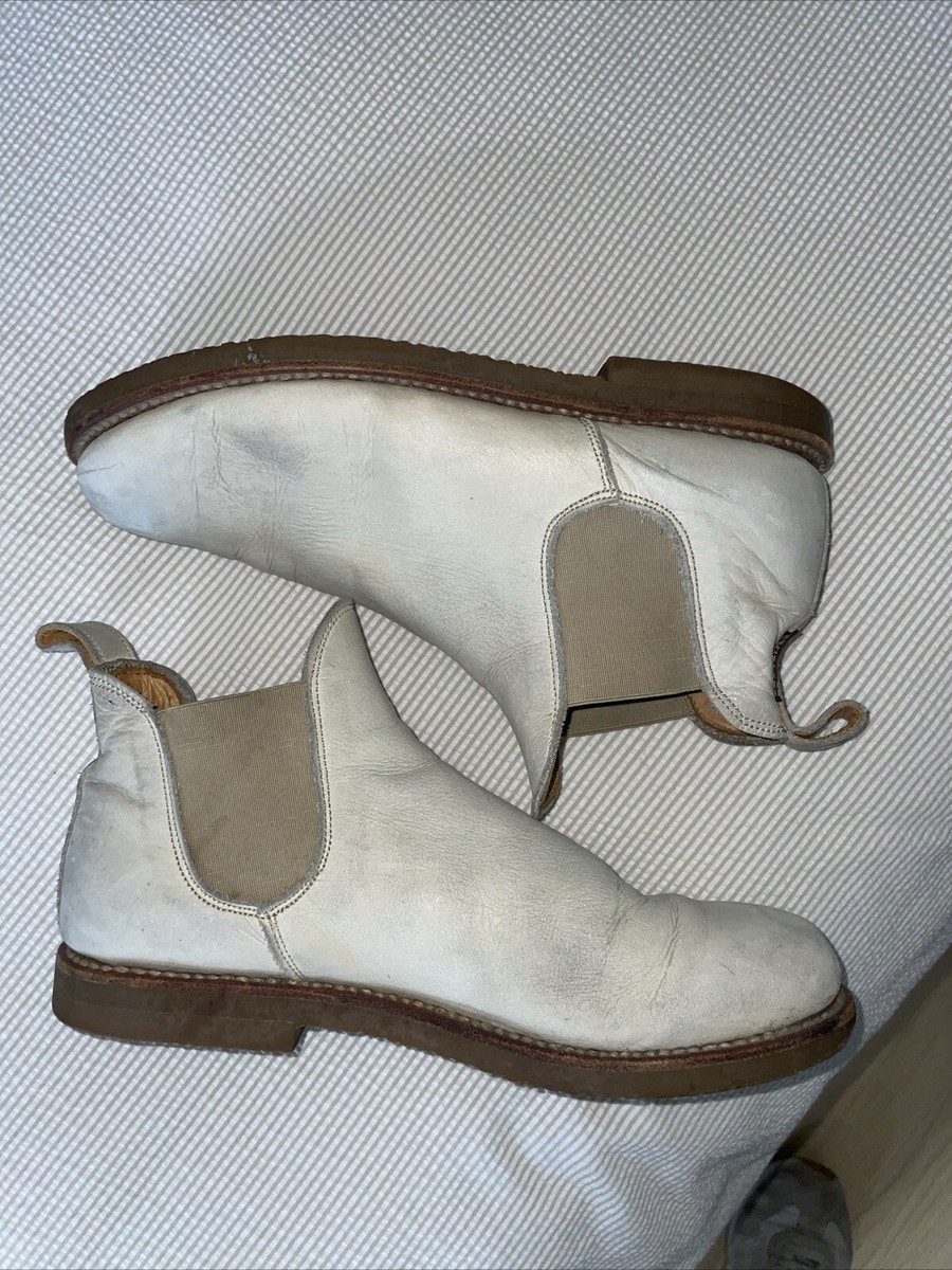 PENELOPE Chilvers Safari Nubuck Ivory Pull On Chelsea Ankle Boots Size Uk 