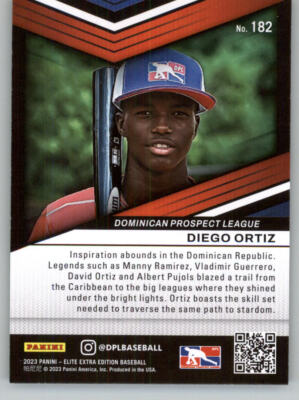 2023 Elite Extra Edition Baseball #182 Diego Ortiz Dominican