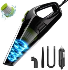Car Wired Vacuum Cleaner, 12V Portable Vacuum with Strong Suction, 3 Attachments