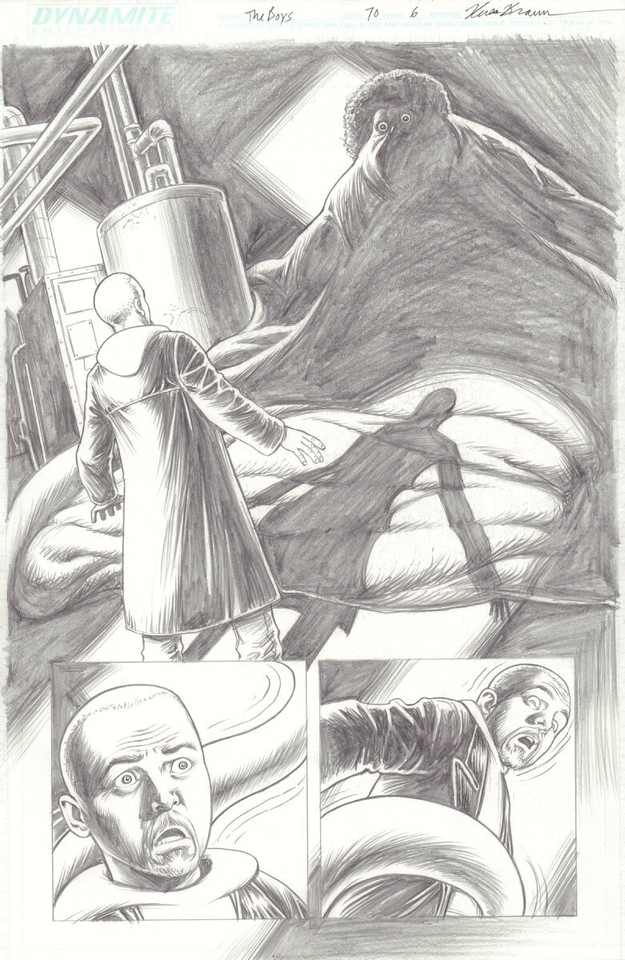 The Boys #70 p.6 - Hughie Meets Mother�s Milk�s Mother Splash art by Russ Braun Comic Art