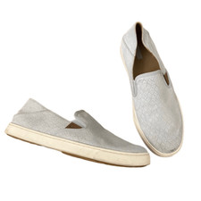 Olukai Women s Pehuea Leather Slip On Sneakers Pale Gray Size 10