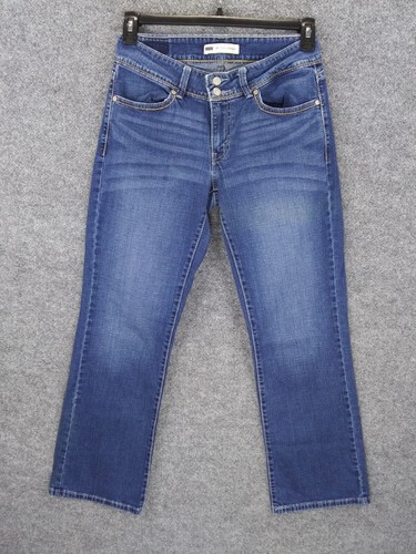 Levis 529 Damenjeans 8 blau mittel gewaschen Denim kurvig Bootcut Baumwolle Elasthan