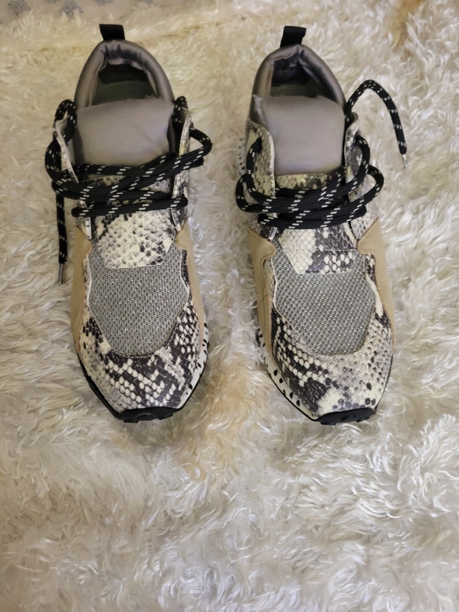Steve Madden Cliff Natural Snake Sneakers Size