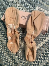 Bloch Dance Split Sole Stretch Canvas Ballet Pink Size 7.5 Pro Elastic Canvas