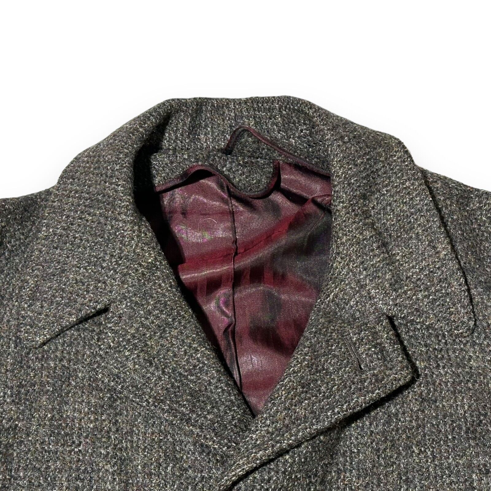 Vintage Harris Tweed Long Coat Trench Overcoat Me… - image 6