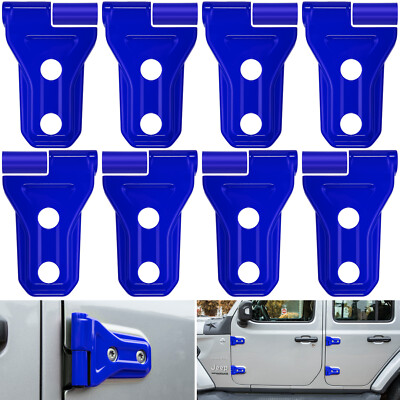 8PCS Door Hinge Cover Trim for Jeep Wrangler JL JLU JT 2018-2026 Exterior Blue
