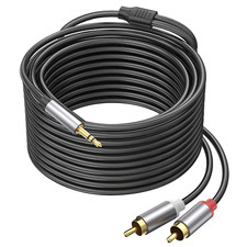 15FT 3.5Mm to RCA Cable, RCA Male to Aux Audio Adapter Hifi Sound Headphone