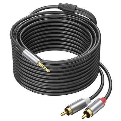 15FT 3.5Mm to RCA Cable, RCA Male to Aux Audio Adapter Hifi Sound Headphone
