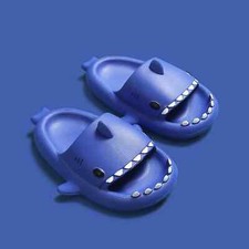 Blue Sharks Slippers Kids slides Thick Sole Non-Slip In/Outdoor Sliders Sandals