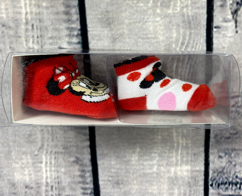 Disney Baby Booties Size 6 - 12 Months Baby's Minnie Mouse Red White (K03) - 第 5/8 張圖片