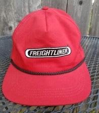 Vintage 80s Freightliner Leather Strapback Trucker Hat Cap Made In USA By CYRK