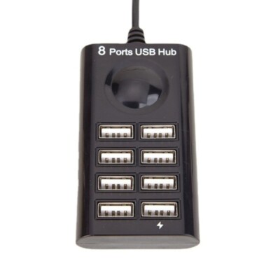 USB 2.0 Hub 8 Port Hub Multi Splitter Expander for Laptop Quick Data Transfer