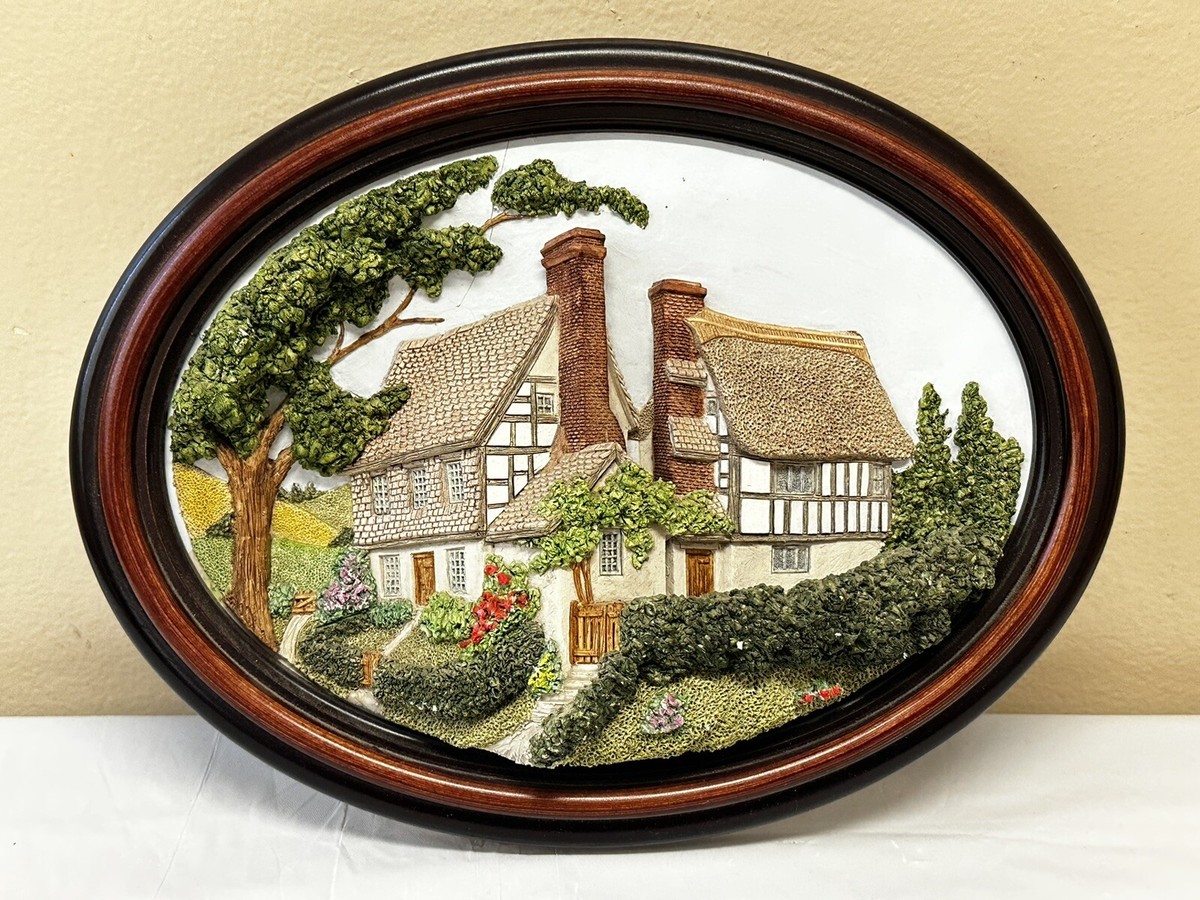 超希少　新品　LAKELAND STUDIOS 3D立体ウォールアート SET OF 2 Vintage LAKELAND STUDIOS WALL PLAQUE 3D ART - Penshurts