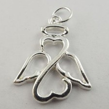 10PCS Silver Alloy Hollow Angel Design Charms Pendant for Earrings Necklace DIY