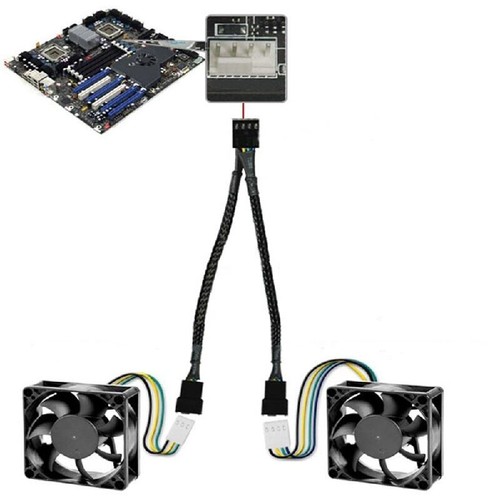 4 Pin PWM To Dual PWM Splitter Adapter Cable Fan Case For CPU Su F8T5 - Photo 8/11