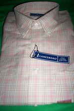 NWT 60 LANESBORO BUTTONDOWN DRESS SPORT SHIRT-TAN PLAID-15 34/35