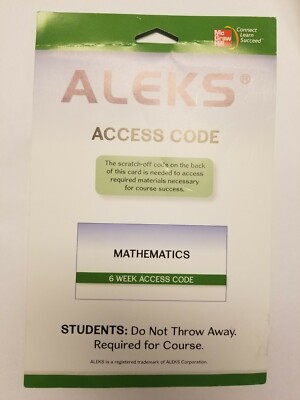 ALEKS for Mathematics, 6-weeks Standalone by Aleks Corporation (COR)