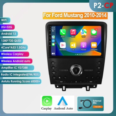10,1'' Navi Autoradio Apple Carplay Android 14 BT GPS Für Ford Mustang 2010-2014