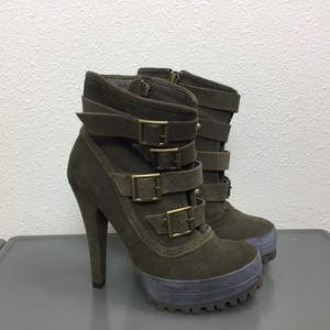 olive green high heel booties