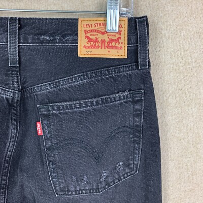 Levis 501xx Jeans 28x30 *30x29* Womens Black Straight Leg Button