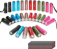 30-Pack Mini Flashlight Set, Aluminum LED Handheld Torches with Lanyard, Assorte