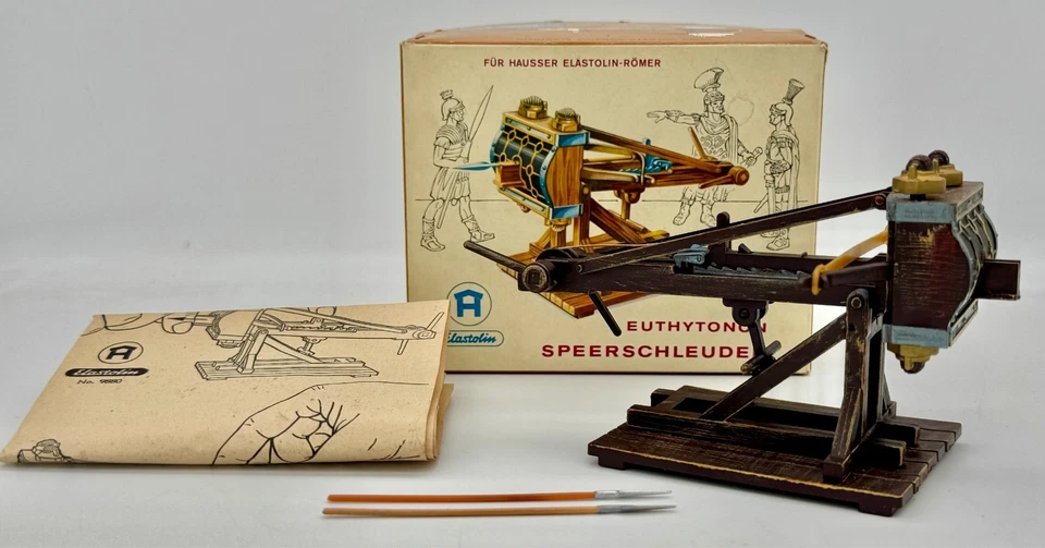 Винтажный Elastolin Euthytonon копье катапульта 9880 римская игрушка солдат оружие w/коробка VGC - Изображение 2 из 4