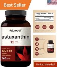 Maximum Strength Astaxanthin 12mg, 240 Softgels - 4 Supply - Natural Antioxi...