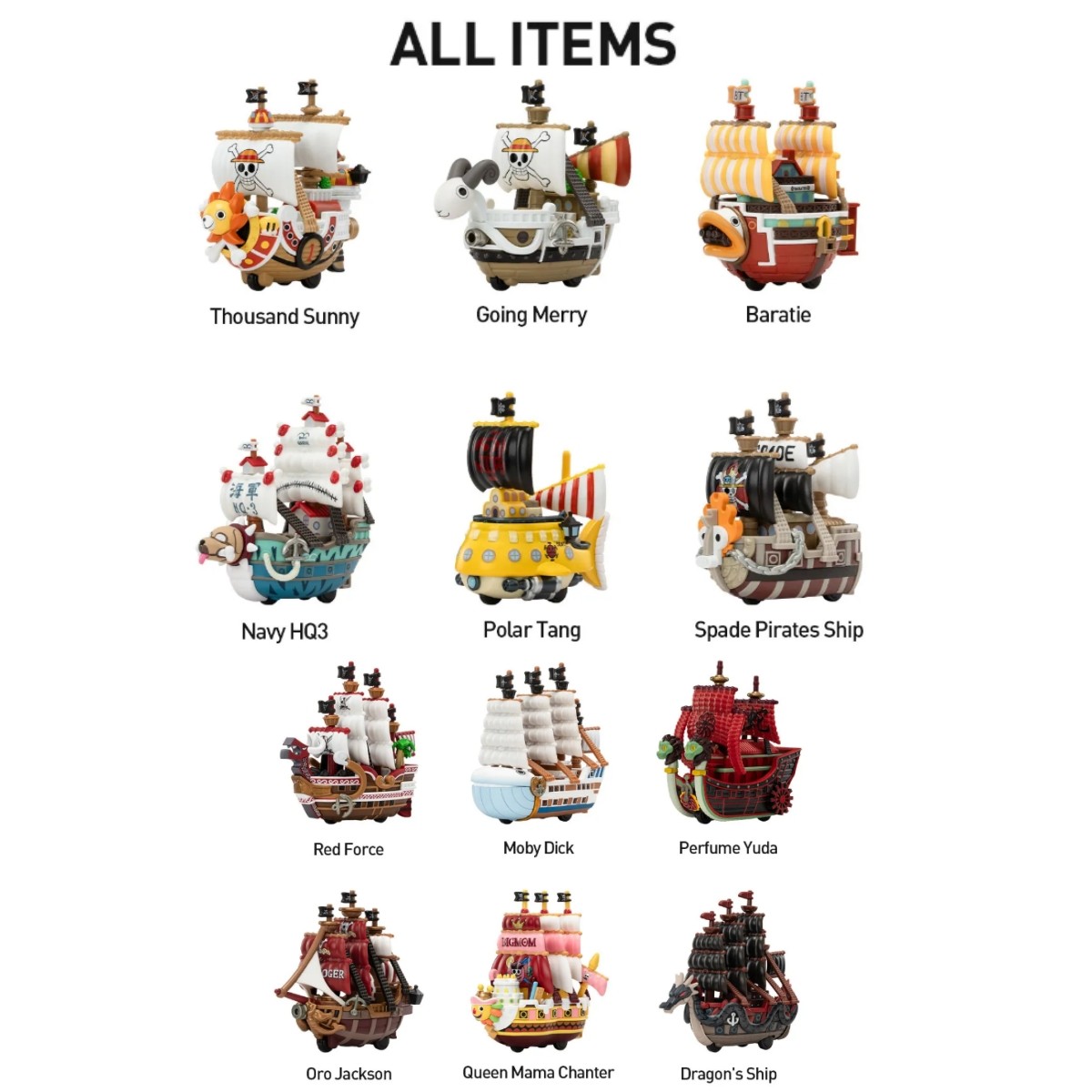 Authentic One piece The Grand Line Series Vehicles Blind Box Confirmed Figure