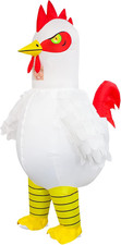 Inflatable Chicken Costume for Adult, Blow up Rooster Costumes Ride on Chicken C