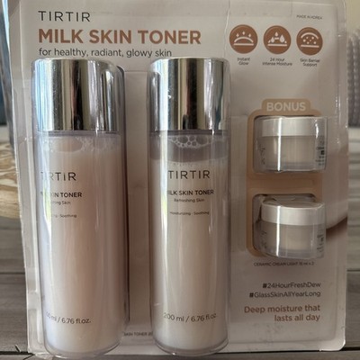 New Tirtir Milk Skin Toner Light Ceramic Cream 4 Pc 200ml 6.8 Oz Mositure Glow